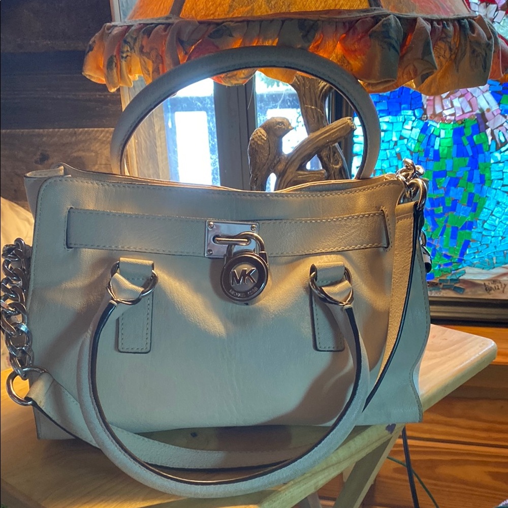 Michael Kors Cream Satchel with Structured Design #598